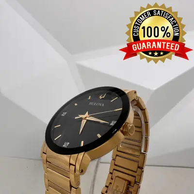 Bulova Men's Quartz Watch Diamond Dial Edge-to-Edge Crystal Stainless Steel - Excellent - Real photo at TamDo.us